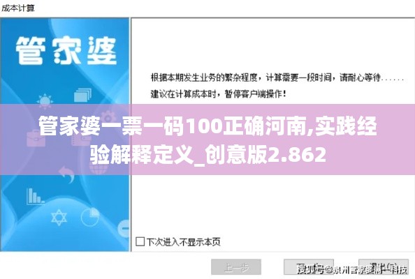 管家婆一票一码100正确河南,实践经验解释定义_创意版2.862