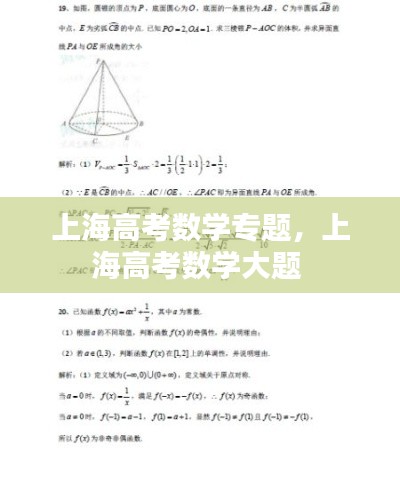 上海高考数学专题,上海高考数学大题